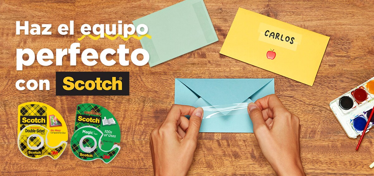 Crea etiqueta y repara con scotch.
